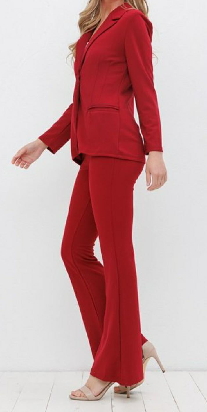 Jersey Blazer Pants Suit