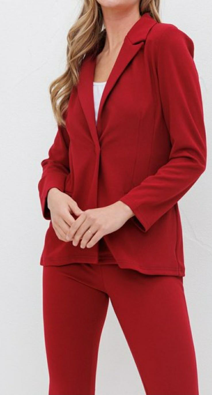 Jersey Blazer Pants Suit