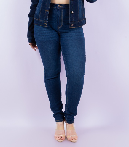 Plus Size Dark Blue Denim Skinny Jeans