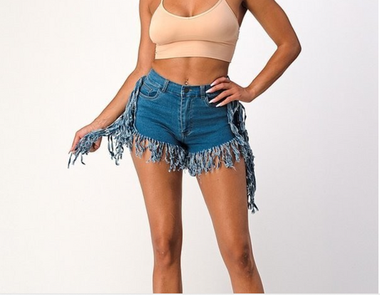 Denim Shorts with Shingles